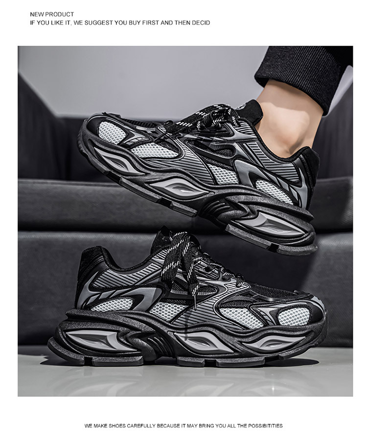 Atmungsaktive Chunky Plateau-Sneaker für Herren detail 19