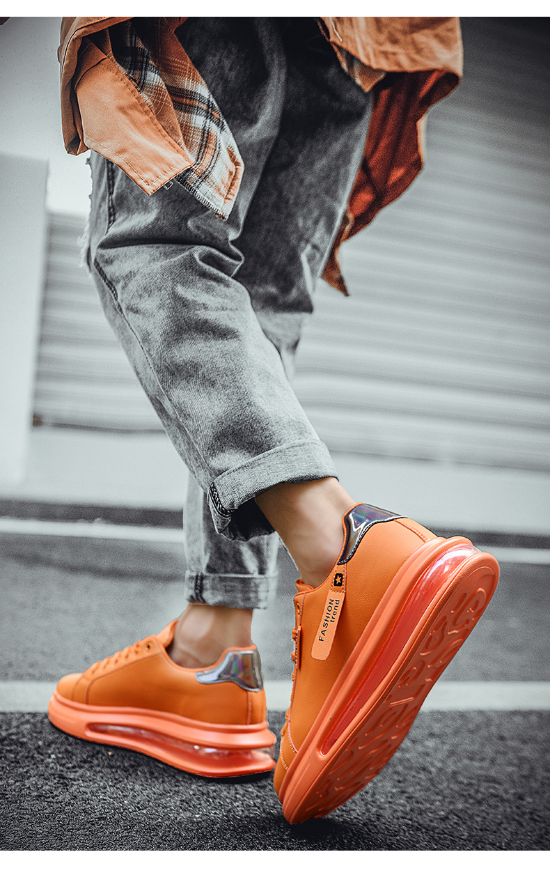 Gedämpfte Plateau-Freizeitschuhe für Herren mit Schnürung detail 15