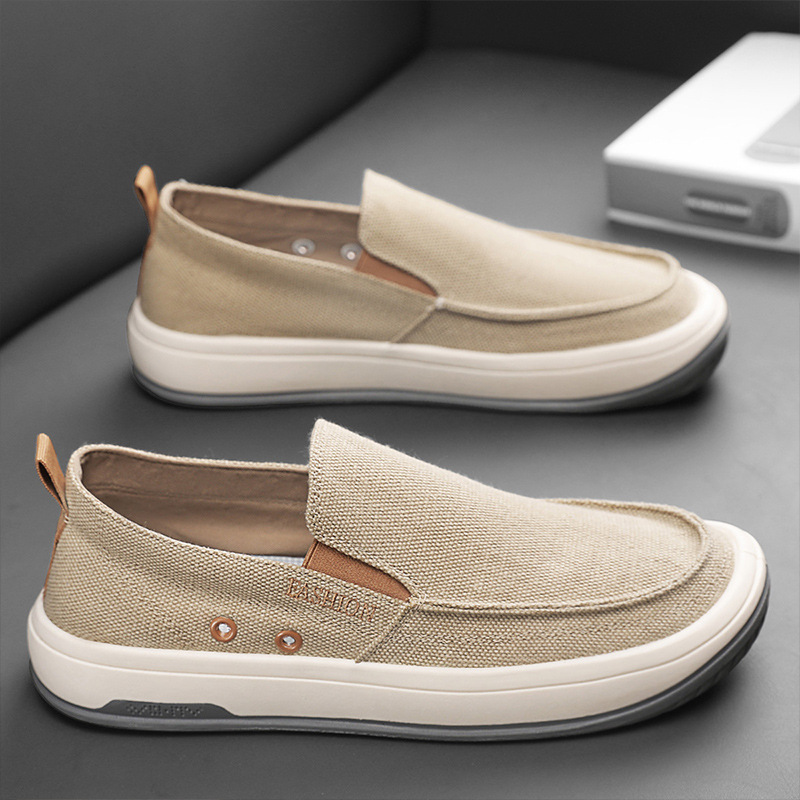 Men's Breathable Canvas Slip-On Casual Shoes