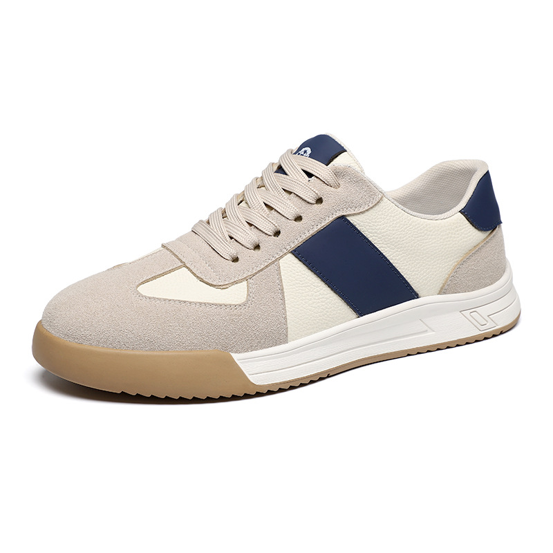 Men's Colorblock Leather Lace-Up Casual Shoes 6