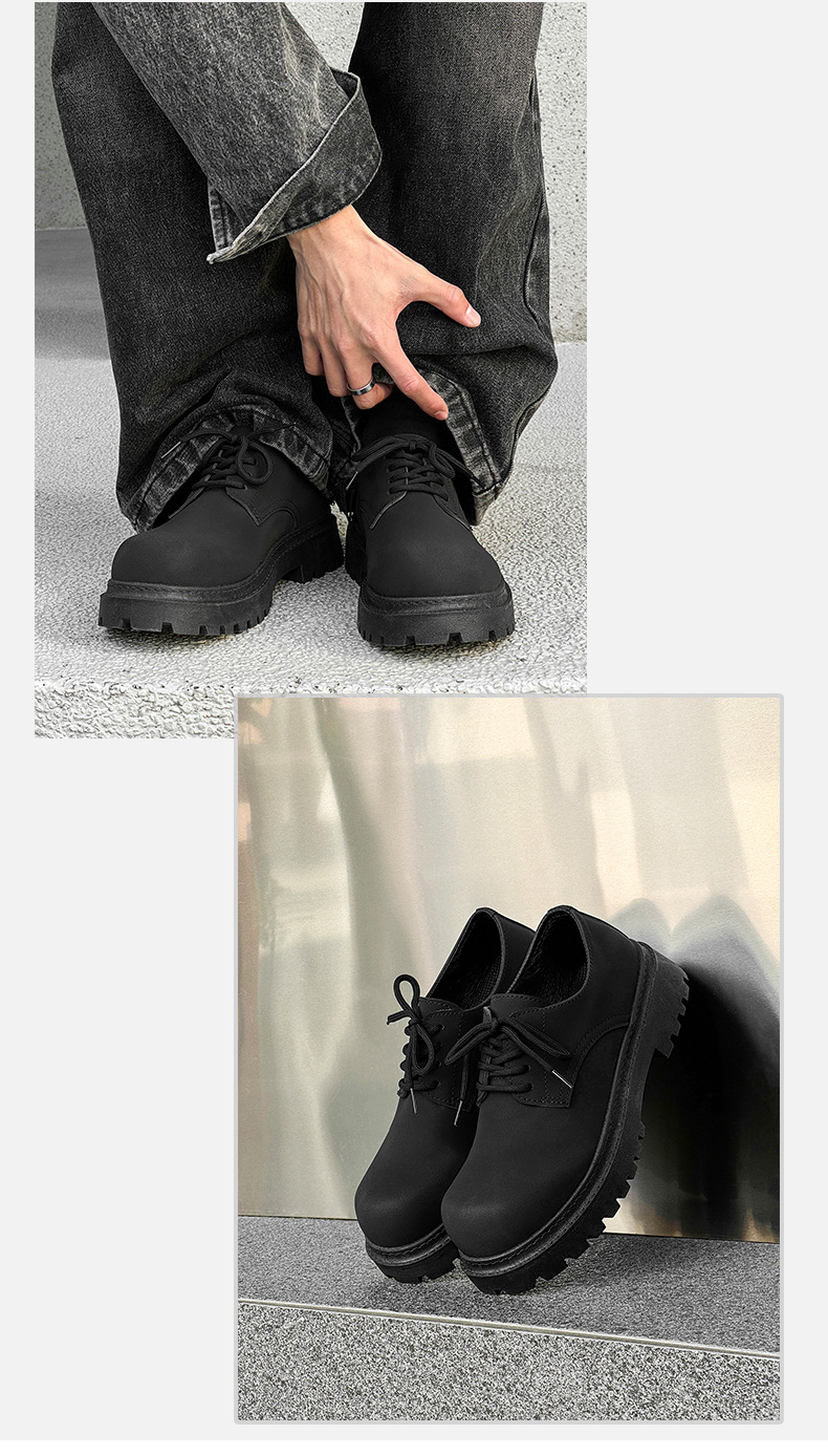 Scarpe casual stringate chunky da uomo in ecopelle PU detail 9