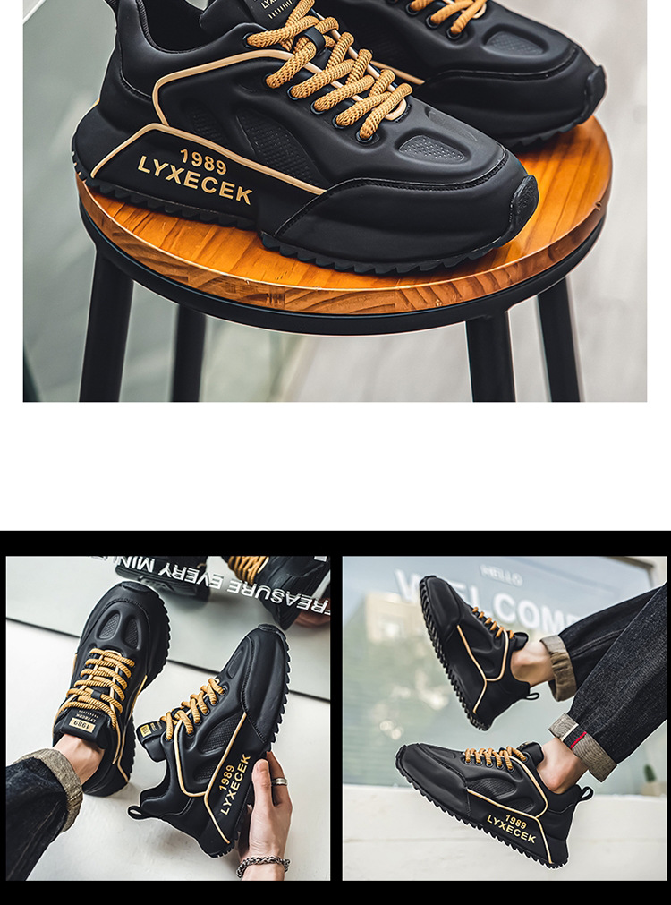 Sneakers casual stringate da uomo color block detail 9
