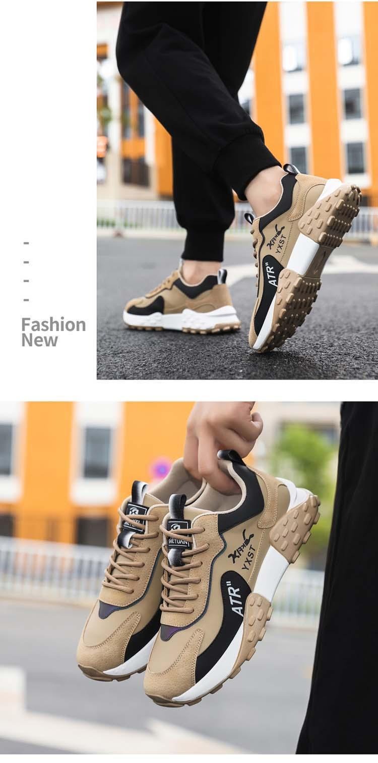 Sneakers casual da uomo stringate antiscivolo con motivo colorblock detail 2