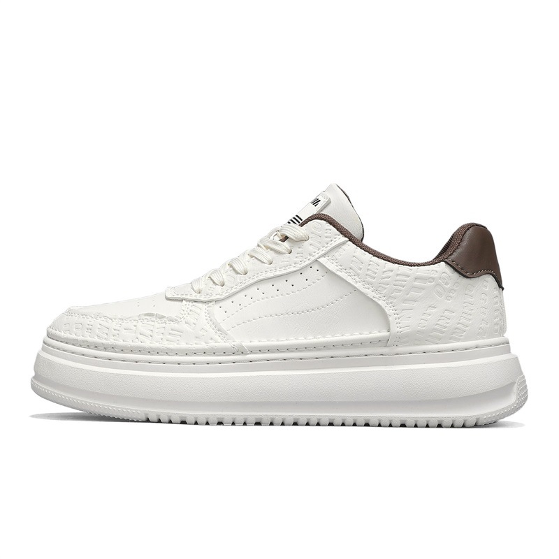 Sneakers casual da uomo stringate con plateau in pelle PU 6