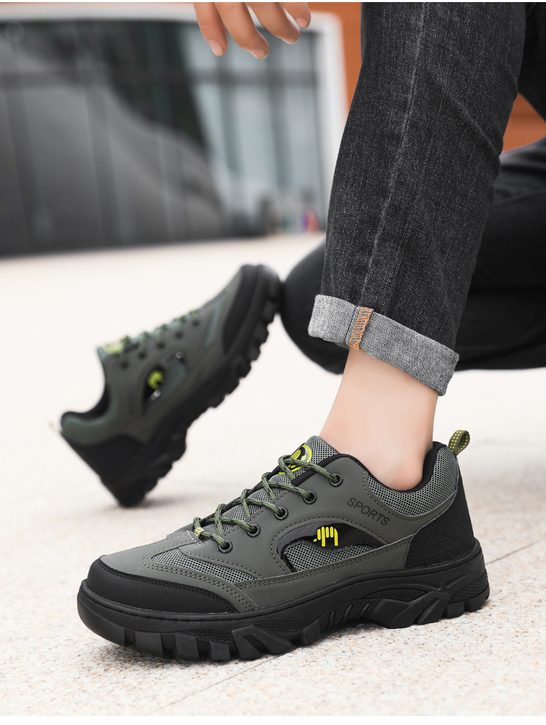Atmungsaktive rutschfeste Herren-Sportschuhe zum Schnüren für draußen detail 14