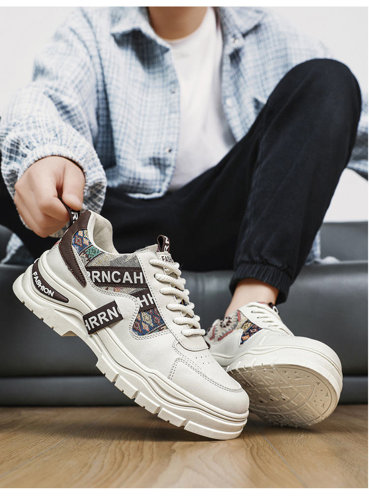 Sneakers stringate da uomo con zeppa e motivo color block detail 1