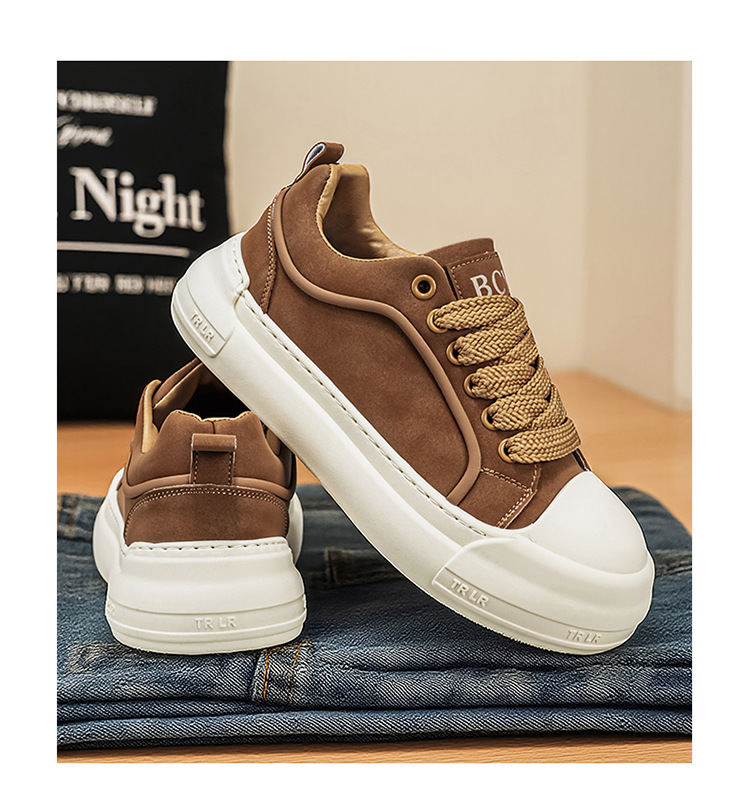 Men's Platform Lace-Up Chunky Casual Shoes detail 7