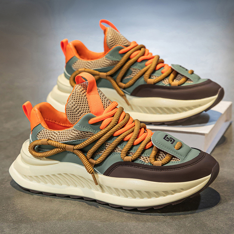 Atmungsaktive Plateau-Freizeitschuhe für Herren mit Schnürung 4