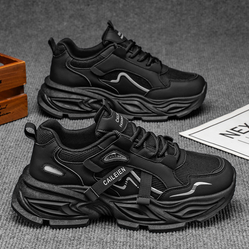Atmungsaktive Chunky Plateau-Sneaker für Herren mit Schnürung 5