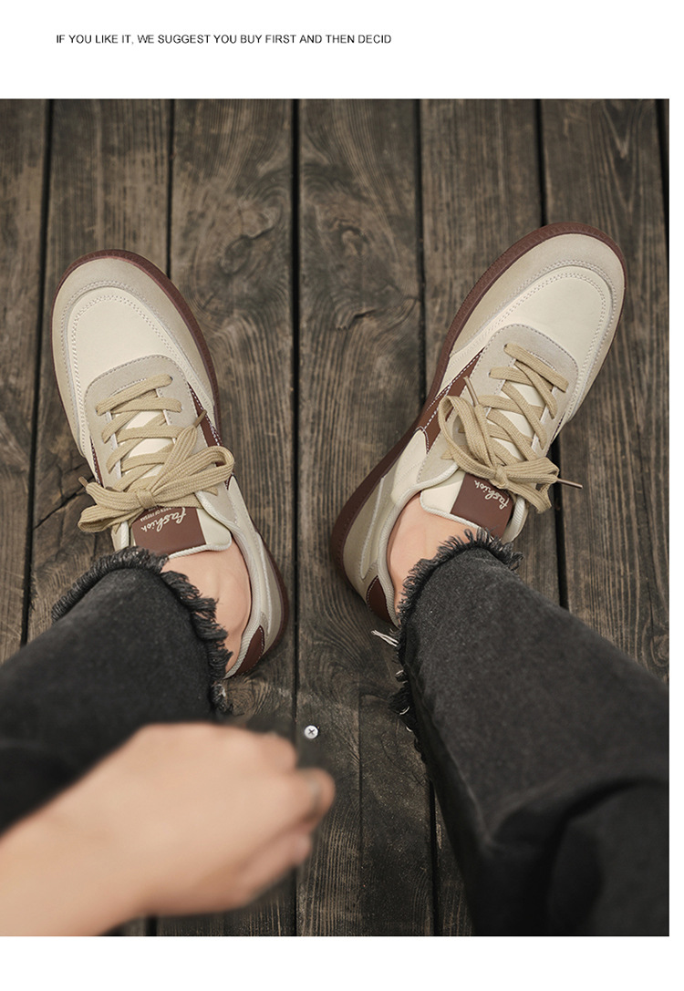 Sneakers casual da uomo stringate stile retrò con design colorblock detail 16