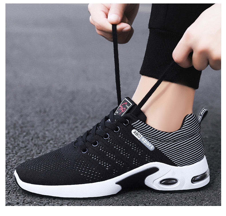 Men's Breathable Cushioned Lace-Up Running Shoes detail 6