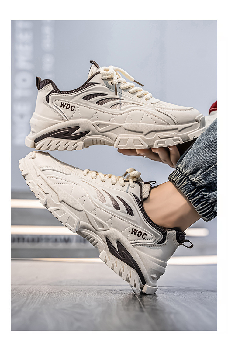 Atmungsaktive Plateau-Sneaker für Herren mit Schnürung detail 5