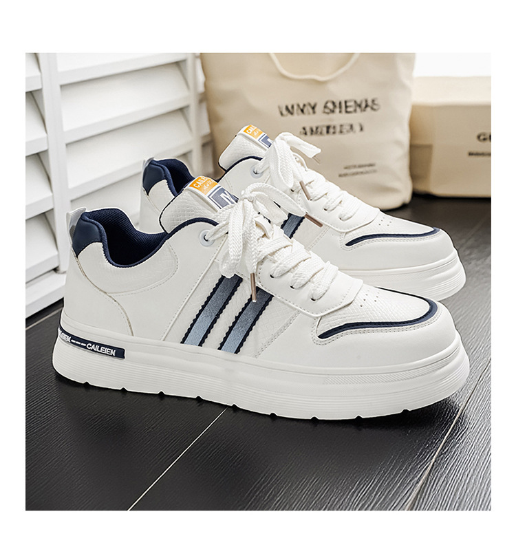 Scarpe casual stringate da uomo con plateau in pelle PU detail 7