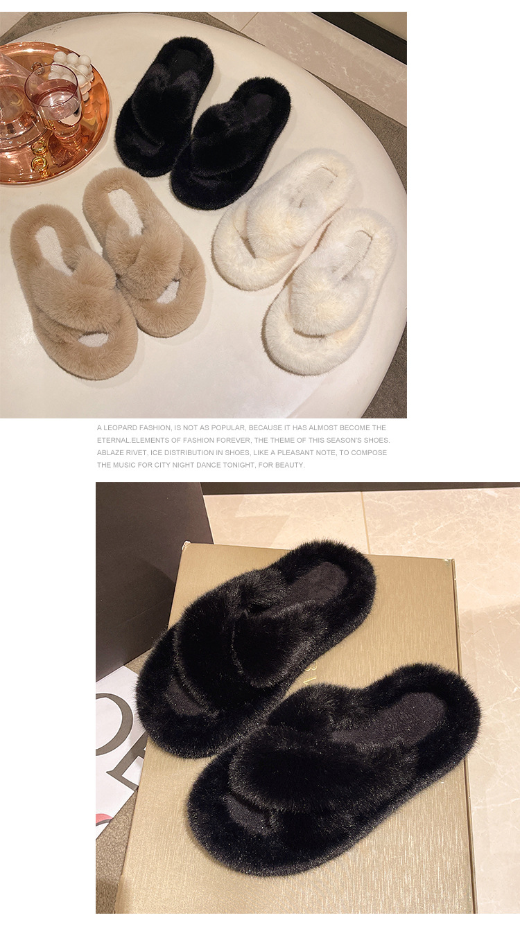 Pantofole da donna in morbido peluche con punta aperta detail 10