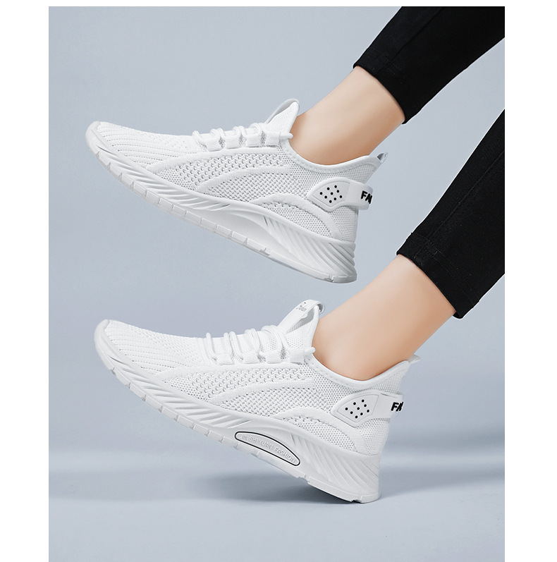 Women's Breathable Knit Lace-Up Running Shoes detail 3