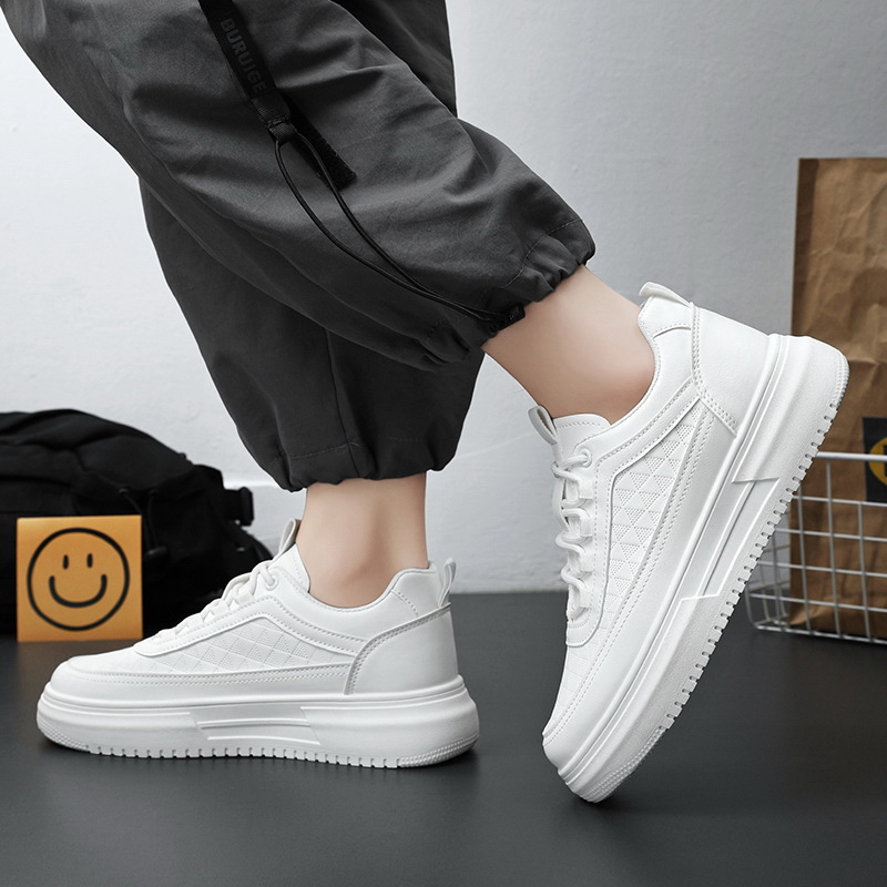 Men's Platform Lace-Up PU Leather Casual Shoes 5