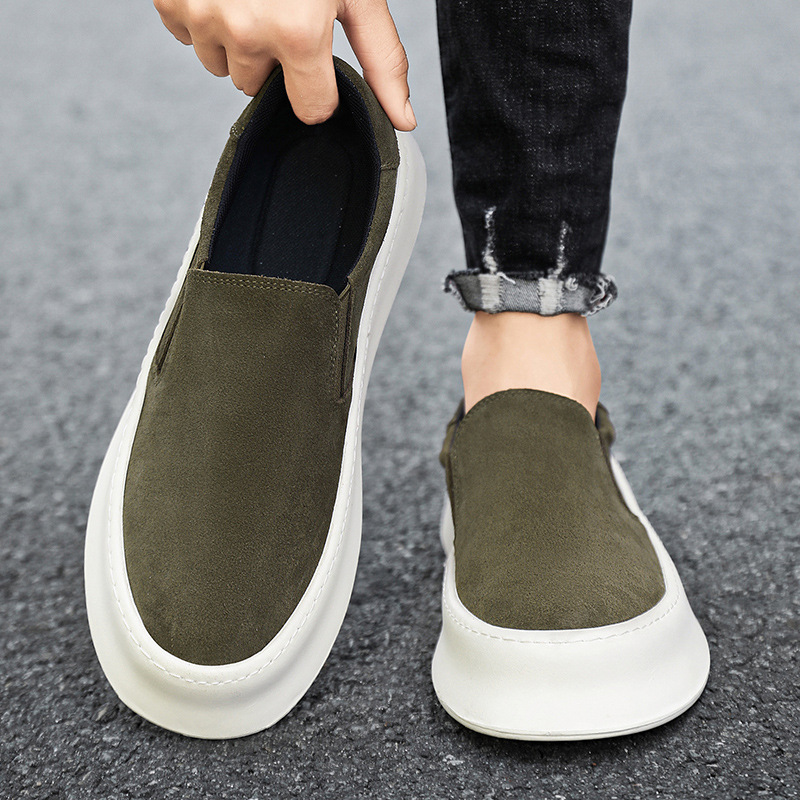 Herren Plateau-Slip-On-Freizeitschuhe aus Wildleder-Optik detail 6