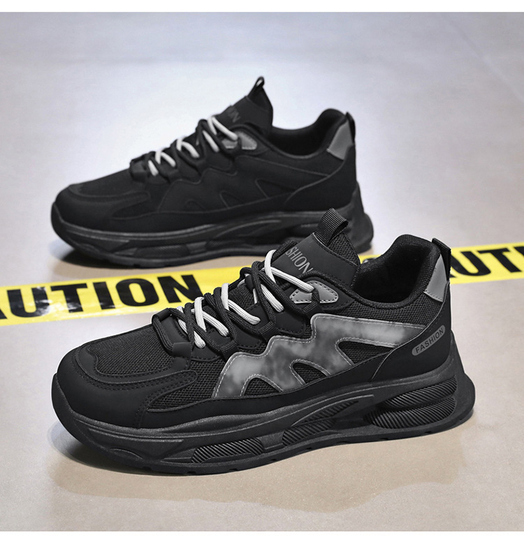 Sneakers casual da uomo traspiranti con plateau e motivo color block detail 9