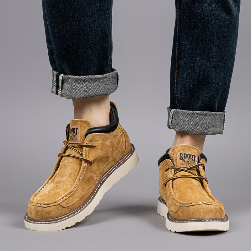 Men's Suede Lace-Up Moc Toe Casual Shoes 4
