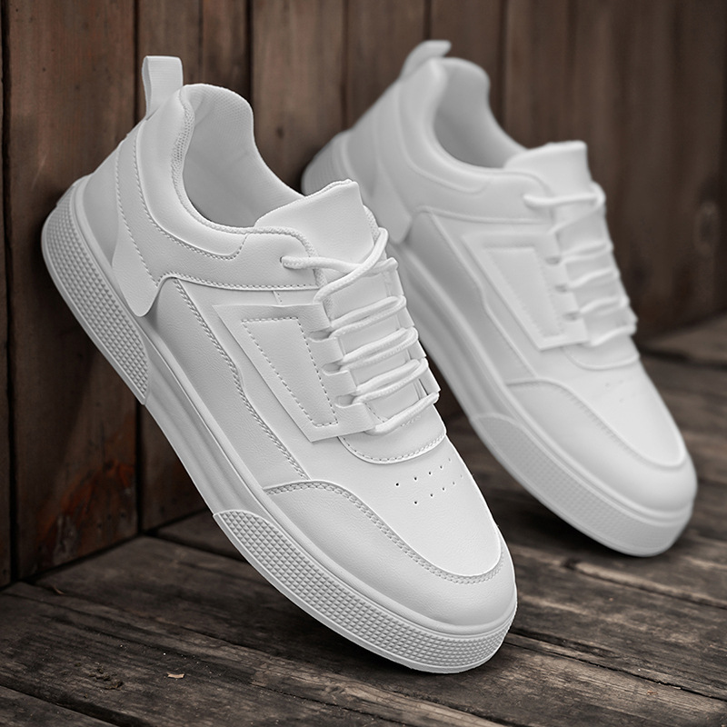 Einfarbige Herren-Freizeitschuhe aus PU-Leder zum Schnüren detail 8