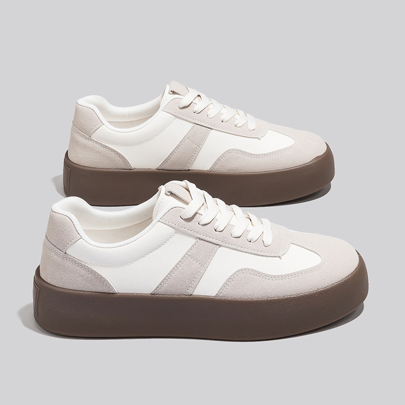 Chaussures casual unisexes à plateforme et lacets style colorblock 2