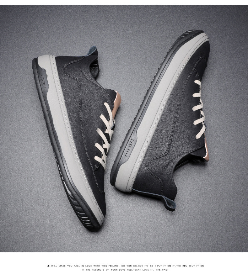 Men's Leather Lace-Up Non-Slip Casual Shoes detail 2