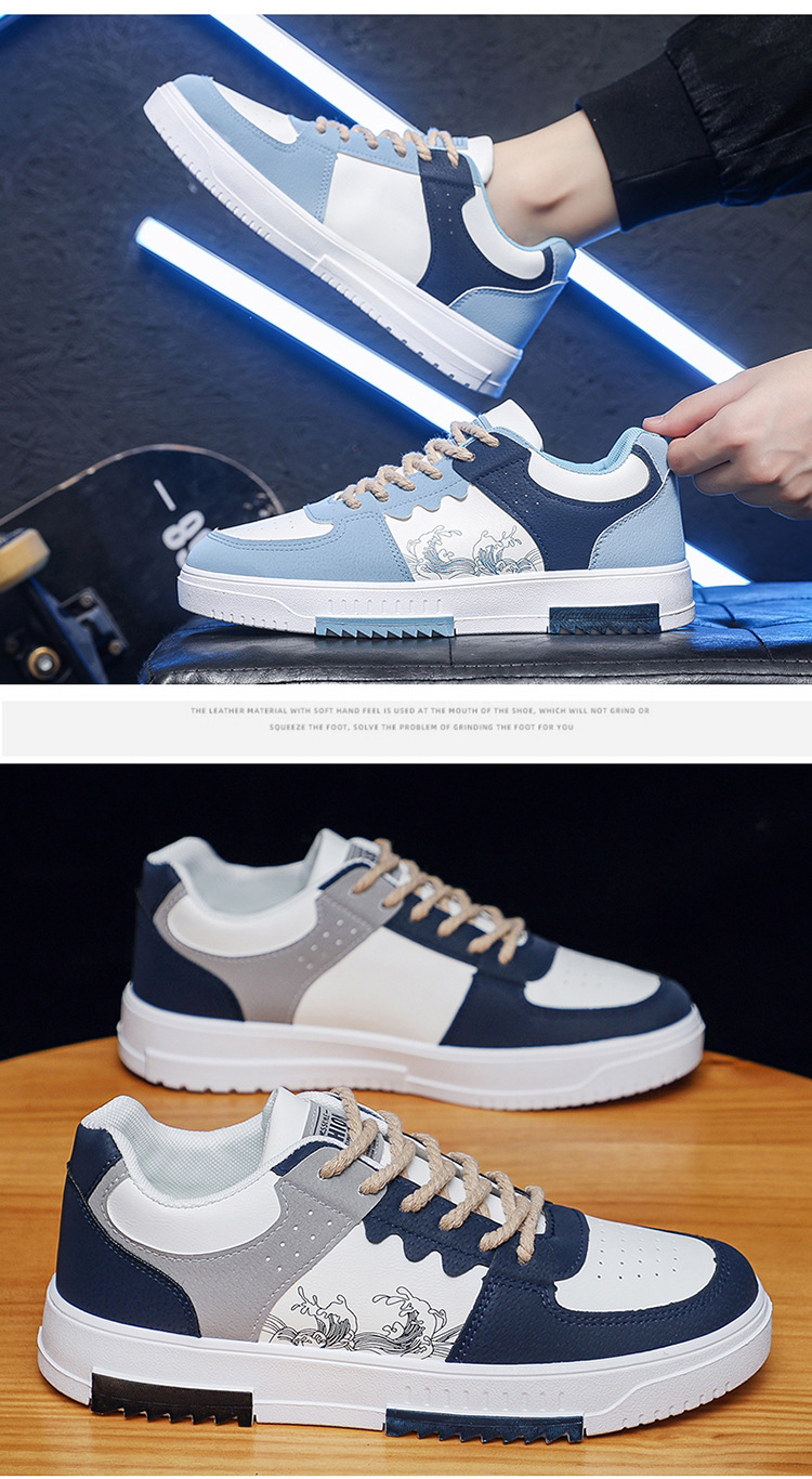 Skateschoenen voor heren met grafische print en vetersluiting detail 8