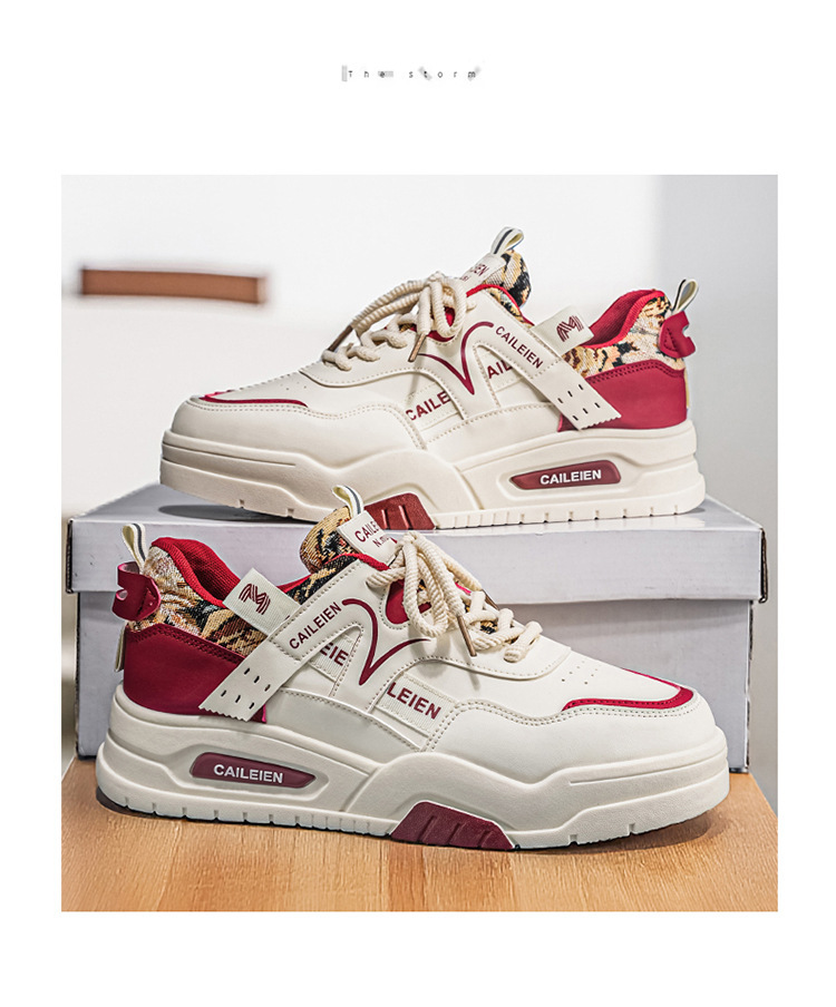 Freizeitschuhe für Herren mit Schnürung, Blockfarben und Plateau detail 12
