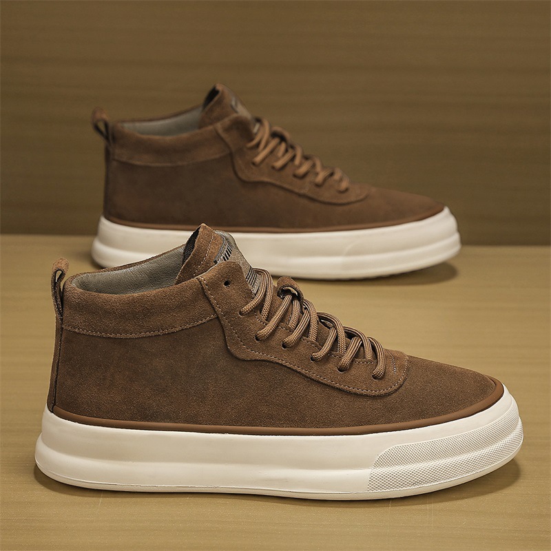 Herren-Freizeitschuhe aus Wildleder mit Schnürung und Plateau detail 8