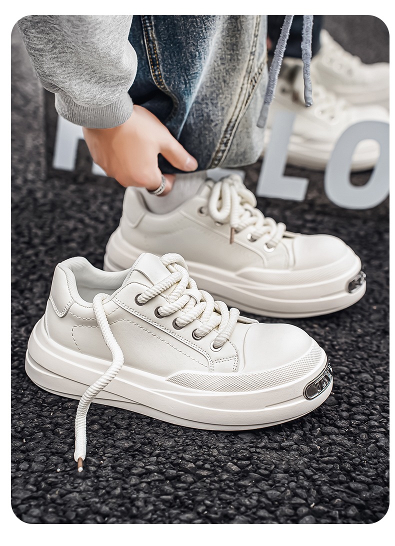 Gedämpfte Plateau-Freizeitschuhe für Herren mit Schnürung detail 16