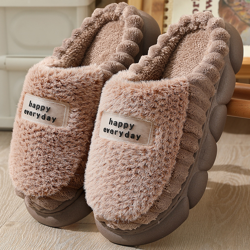 Chaussons Unisexe Chauds et Confortables à Plateforme en Peluche detail 2
