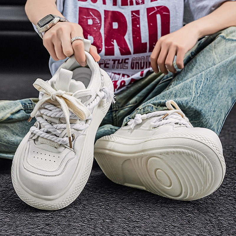 Men's Platform Chunky Cushioned Lace-Up Casual Shoes detail 3
