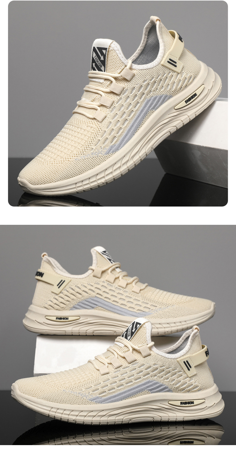 Men's Breathable Mesh Lightweight Lace-Up Running Shoes detail 4