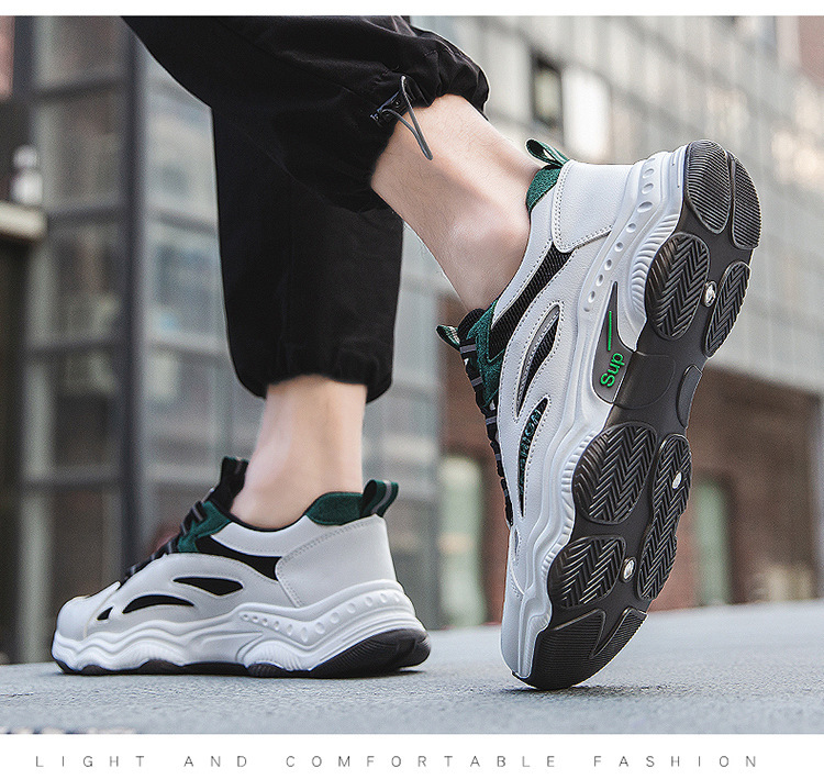 Men's Breathable Colorblock Lace-Up Casual Shoes detail 3
