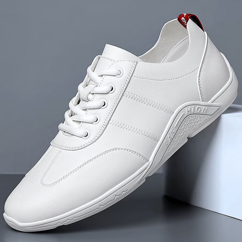 Men's Lightweight PU-Leather Lace-Up Casual Shoes