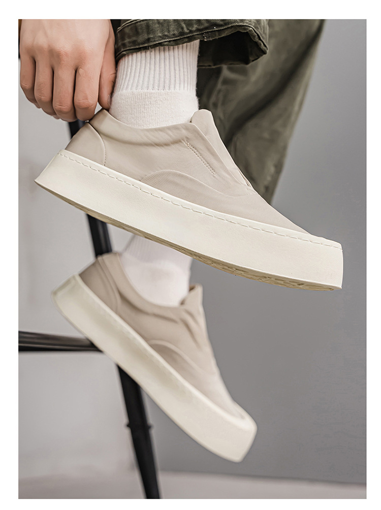 Zapatos casuales slip-on de lona con plataforma para hombre detail 9