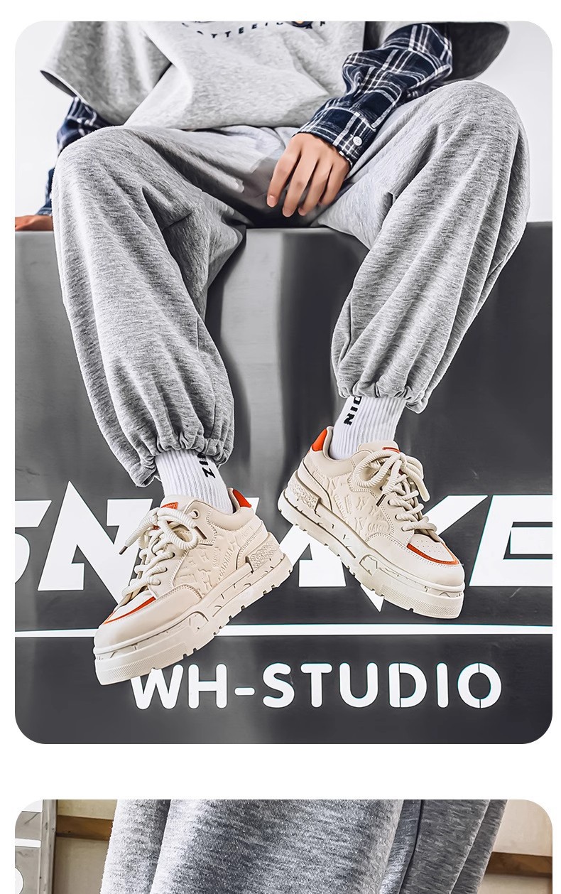 Chaussures casual à plateforme chunky à lacets pour hommes detail 5