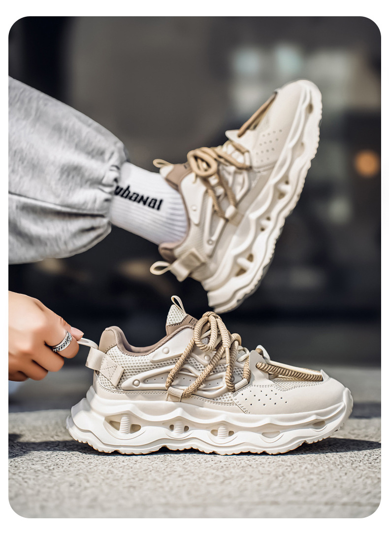 Sneakers stringate da uomo con plateau chunky e traspiranti detail 4