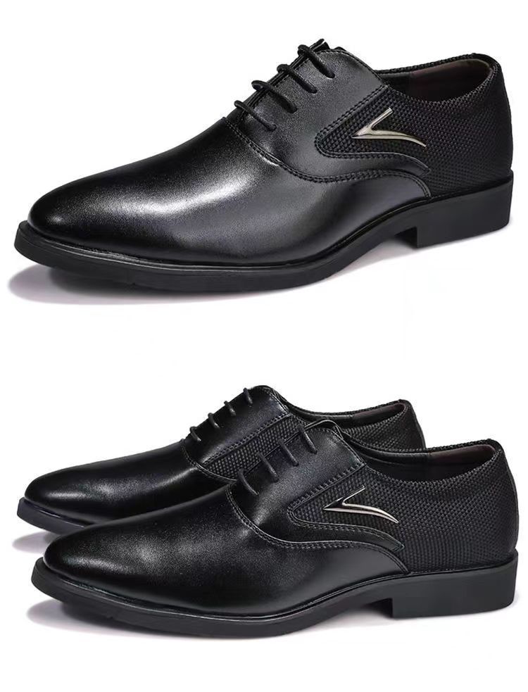 Elegante veterschoenen met spitse neus voor heren detail 4