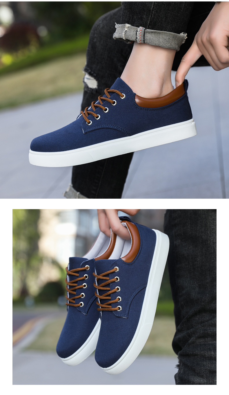 Atmungsaktive Schnür-Freizeitschuhe aus Canvas für Herren detail 15