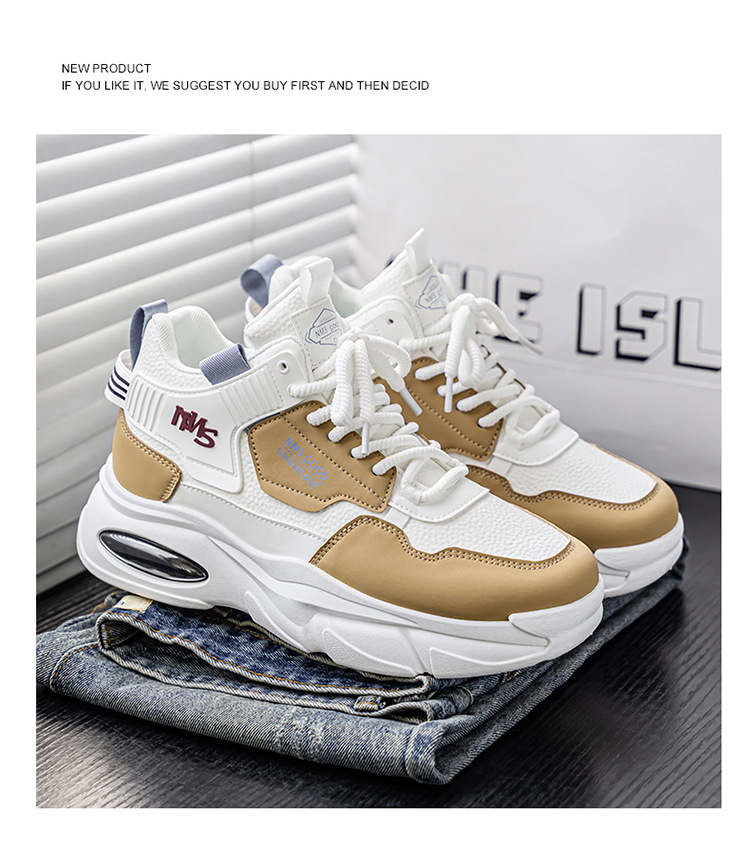 Gepolsterte Plateau-Freizeitschuhe für Herren im Colorblock-Design detail 5