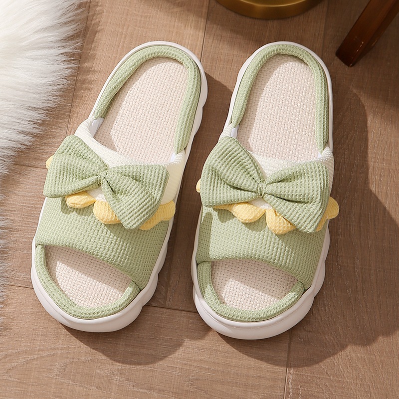 Women's Breathable Linen Open-Toe Slippers detail 8