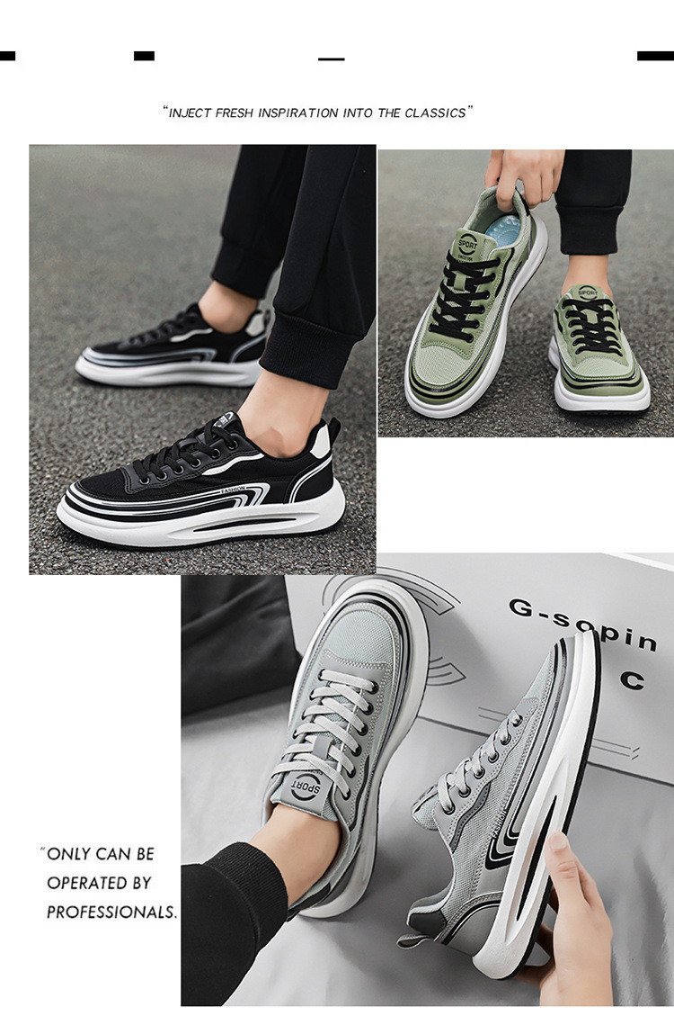 Sneakers casual da uomo traspiranti in mesh con lacci detail 5