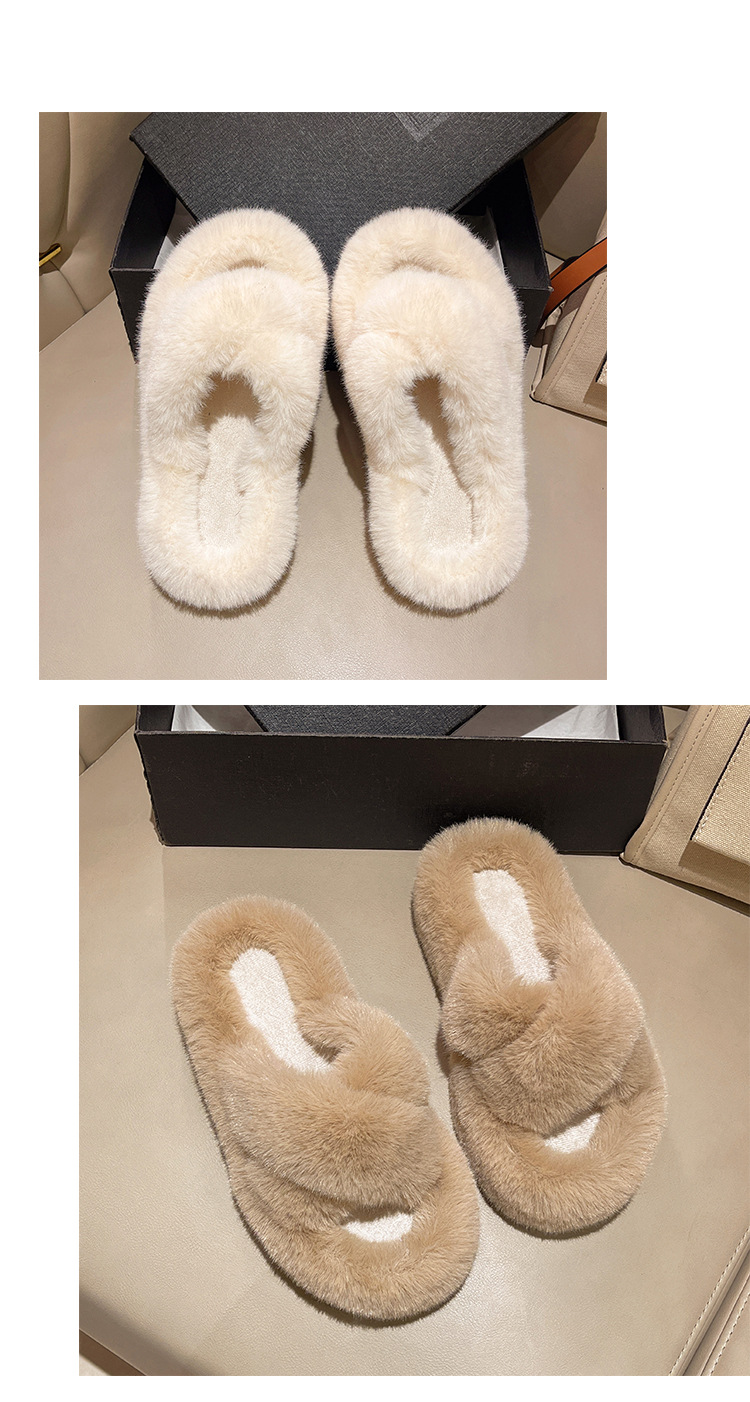 Pantofole da donna in morbido peluche con punta aperta detail 13