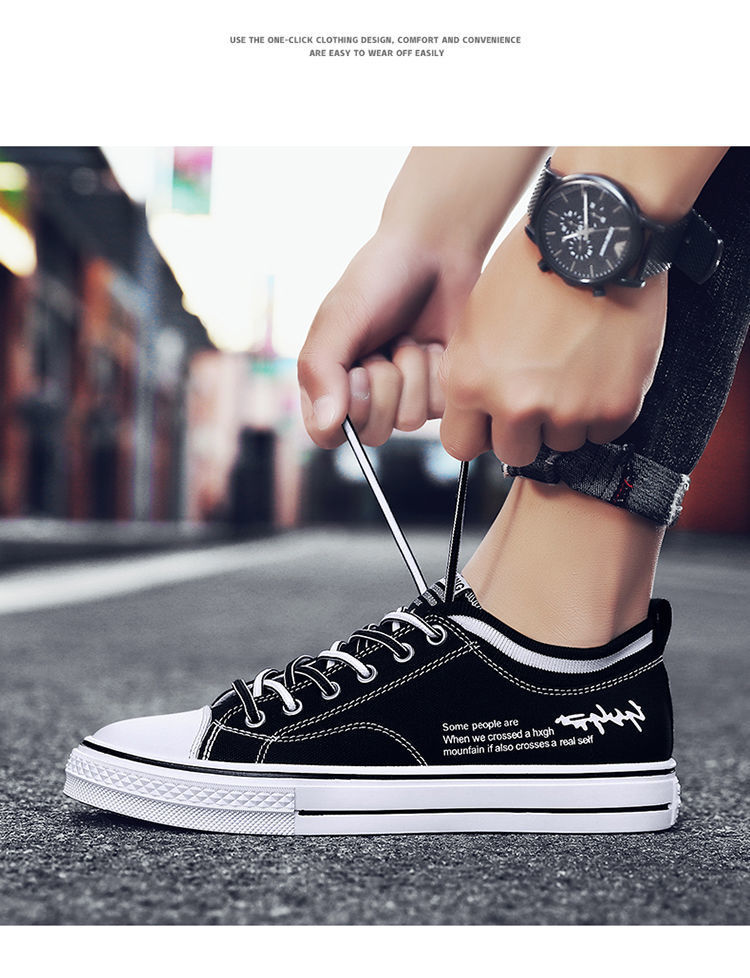 Men's Breathable Canvas Lace-Up Casual Shoes detail 2