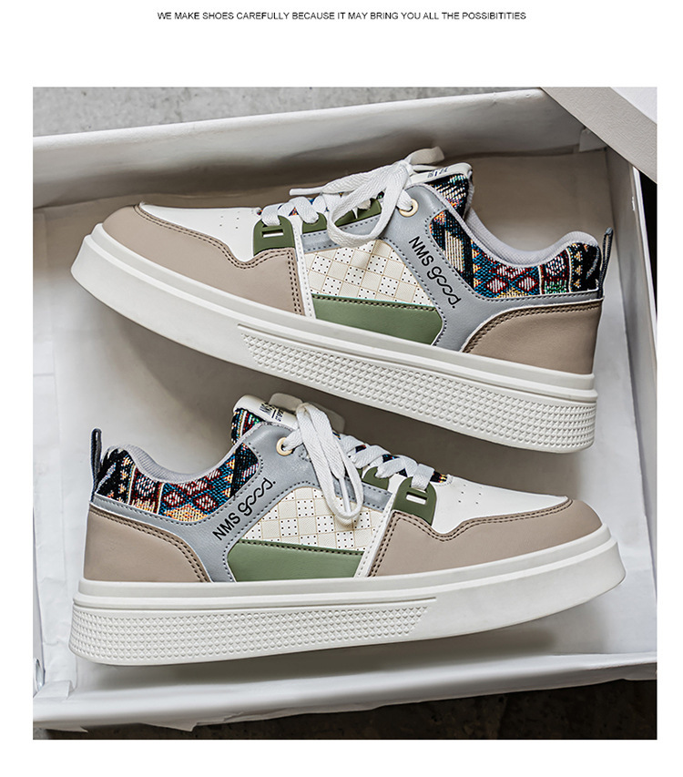 Baskets casual à plateforme et lacets pour hommes style color-block detail 8