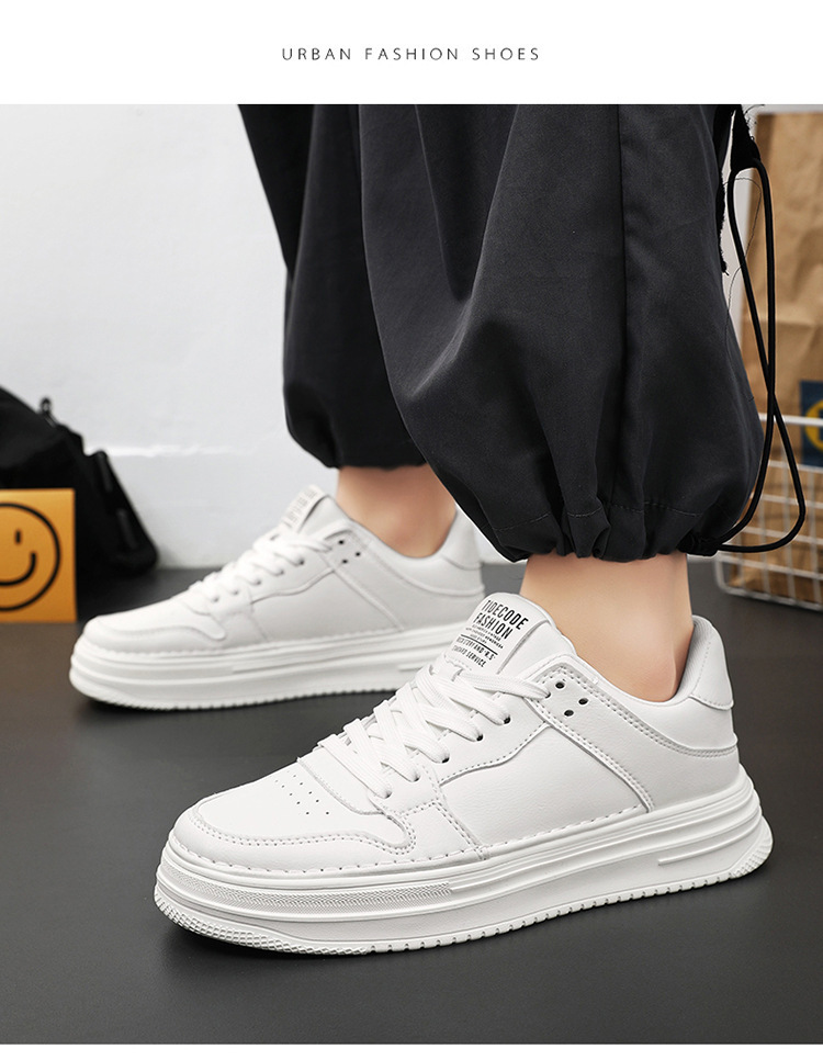 Baskets à plateforme à lacets en cuir PU pour hommes detail 8