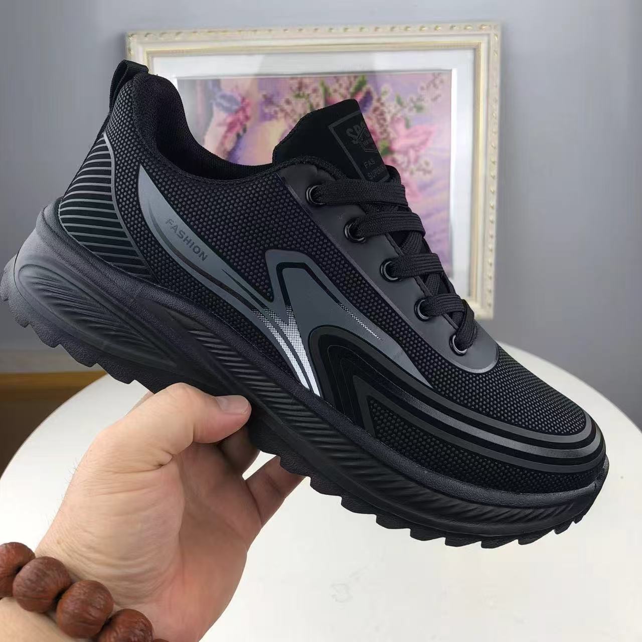 Atmungsaktive gedämpfte Laufschuhe für Herren aus Mesh detail 3