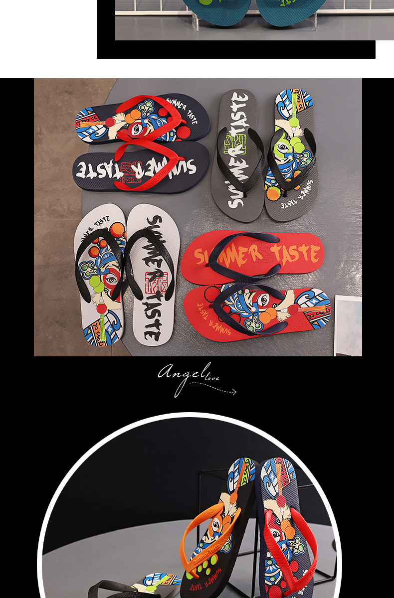 Unisex Lightweight Graphic-Print Beach Flip-Flops detail 3