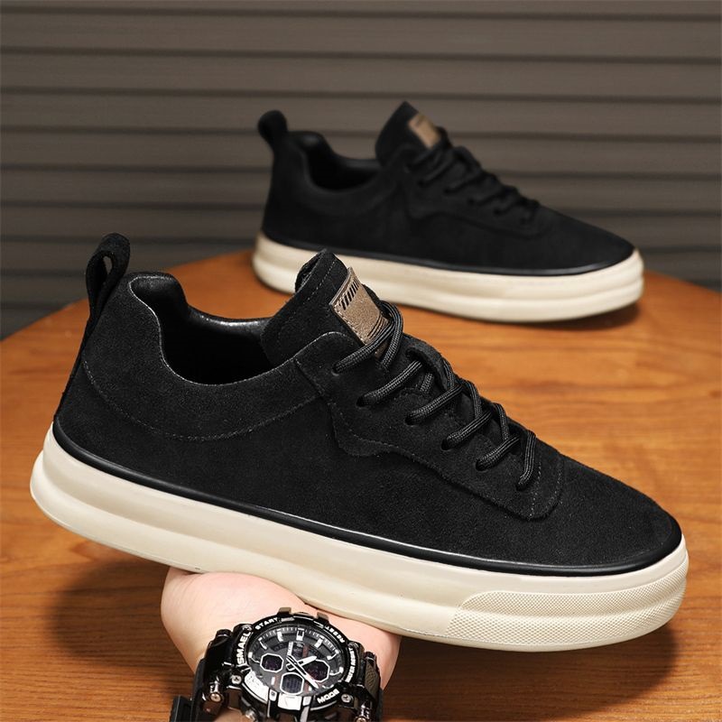 Chaussures casual à plateforme en daim à lacets pour hommes 4